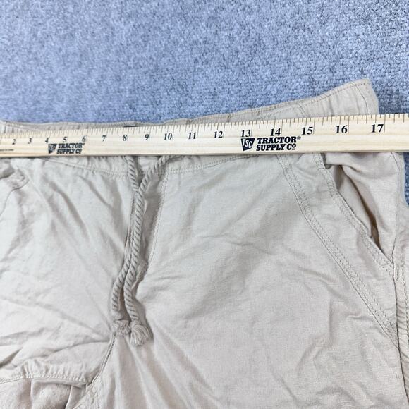 Eddie Bauer Women Pants M Drawstring Linen Blnd Cozycore Hike Vacation Boho Chic - Picture 5 of 9